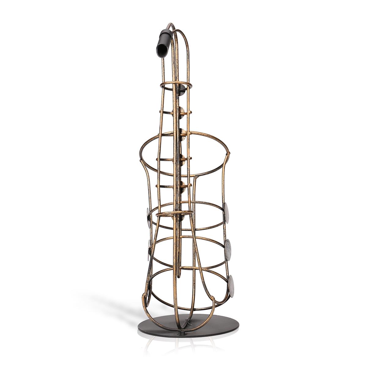 Tooarts Wine Bottle Holder Metal Figurine Sax Wine Rack Practical Figurine Crafts Artwork For Home Decoration Accessories Tooarts Wine Bottle Holder Metal Figurine Sax Wine Rack Practical Figurine Crafts Artwork For Home Decoration Accessories